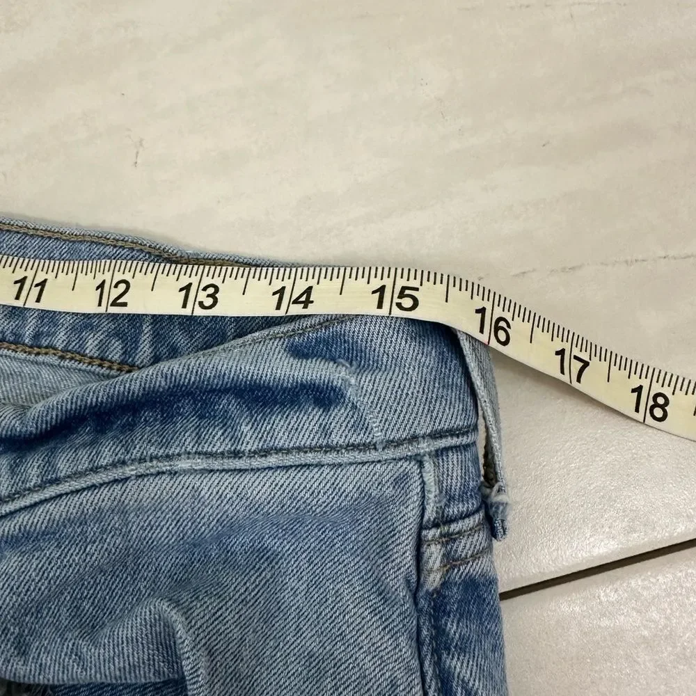 Abercrombie & Fitch The Baggy Low Rise Jeans Cuffed Hem Medium Wash - Picture 3 of 7